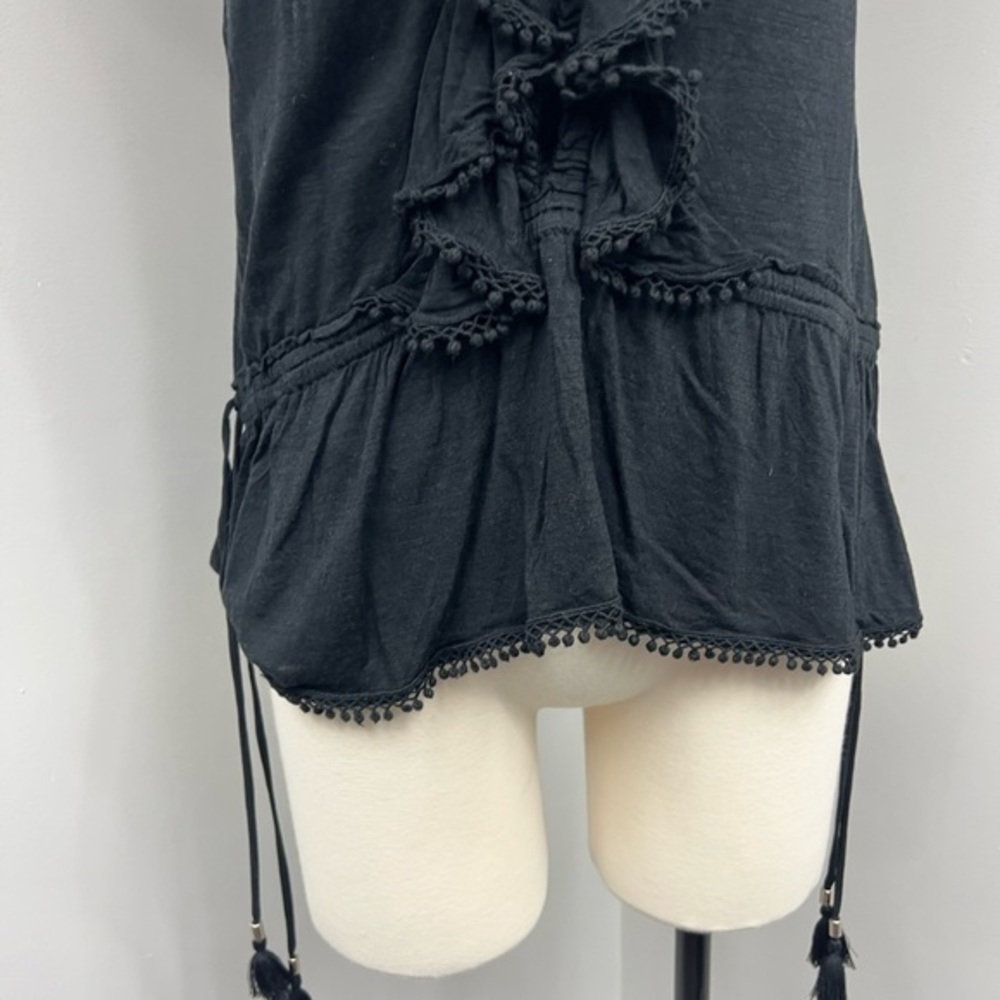 WHBM Black Ruffle Top - Picture 2 of 13